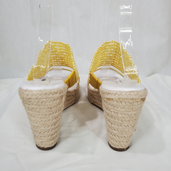 Karl Lagerfeld Yellow Celie Cut Out Sandals  Espadrille Wedge Comfortable Sz 8 - Picture 8 of 15